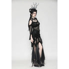 Darkinlove Women's Gothic Off-the-Shoulder Flared Sleeved Lace Shirt