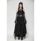 Darkinlove Women's Gothic Off-the-Shoulder Irregular Lace Dress