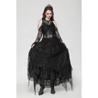 Darkinlove Women's Gothic Off-the-Shoulder Irregular Lace Dress