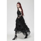Darkinlove Women's Gothic Off-the-Shoulder Irregular Lace Dress