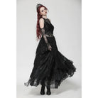 Darkinlove Women's Gothic Off-the-Shoulder Irregular Lace Dress