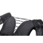 Darkinlove Women's Gothic Off-the-Shoulder Lace Splice Ball Gown Dress