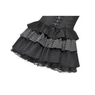 Darkinlove Women's Gothic Pinstripe Lace-up Slip Dress