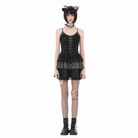Darkinlove Women's Gothic Pinstripe Lace-up Slip Dress