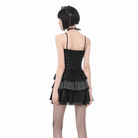 Darkinlove Women's Gothic Pinstripe Lace-up Slip Dress