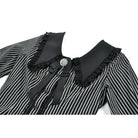 Darkinlove Women's Gothic Pinstripe Peter Pan Collar Long Sleeved Shirt