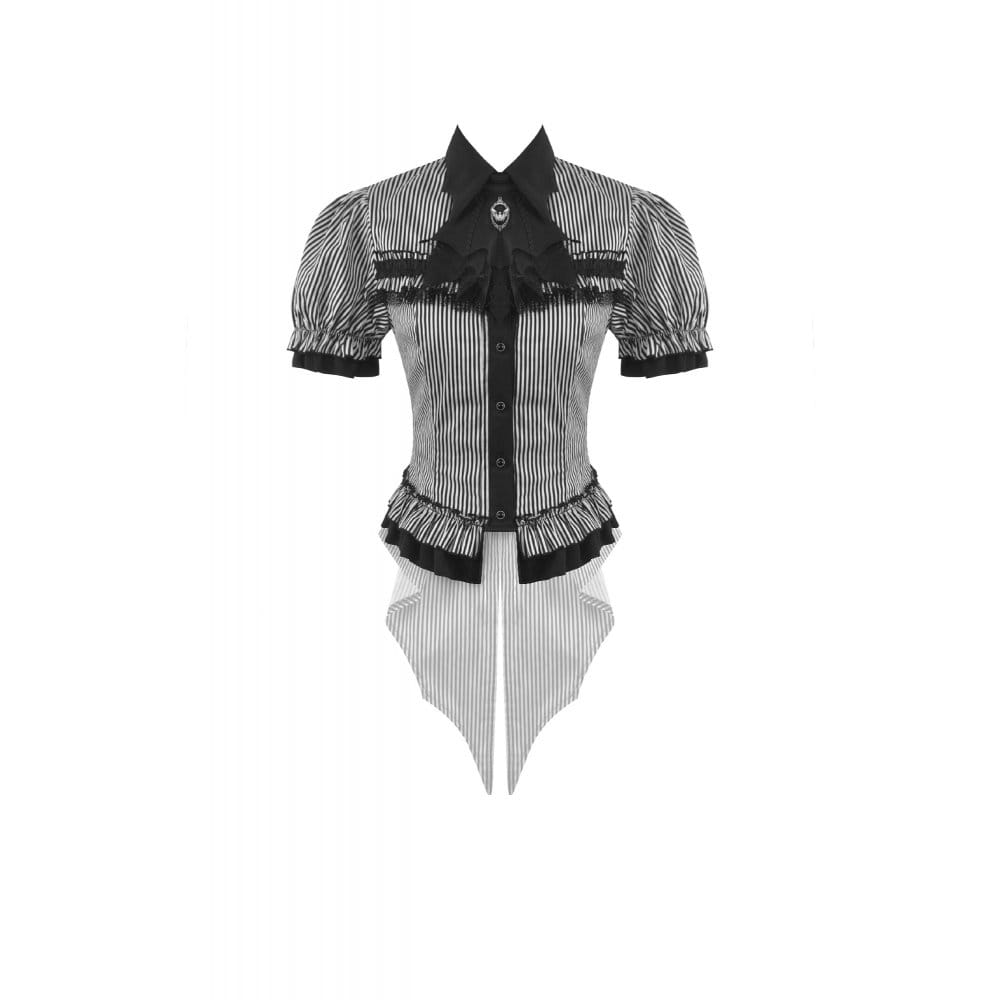Women's Steampunk Lace-up Zip Swallow-tailed Vest Black – Punk Design