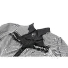 Darkinlove Women's Gothic Pinstripe Swallow-tailed Shirt with Detachable Tie