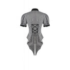 Darkinlove Women's Gothic Pinstripe Swallow-tailed Shirt with Detachable Tie