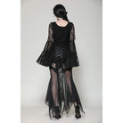 Darkinlove Women's Gothic Plunging Flared Sleeved Lace Shirt