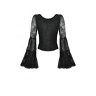 Darkinlove Women's Gothic Plunging Flared Sleeved Lace Shirt