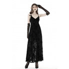 Darkinlove Women's Gothic Plunging Floral Slip Dress