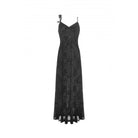 Darkinlove Women's Gothic Plunging Floral Slip Dress
