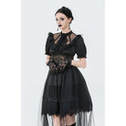 Darkinlove Women's Gothic Puff Sleeved High/low Multilayer Chiffon Dress