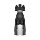 Darkinlove Women's Gothic Puff Sleeved High/low Multilayer Chiffon Dress