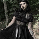 Darkinlove Women's Gothic Puff Sleeved High/low Multilayer Chiffon Dress