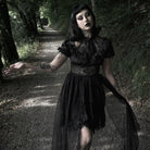 Darkinlove Women's Gothic Puff Sleeved High/low Multilayer Chiffon Dress