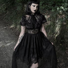 Darkinlove Women's Gothic Puff Sleeved High/low Multilayer Chiffon Dress