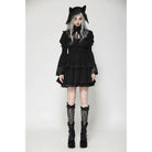 Darkinlove Women's Gothic Puff Sleeved Layered Ruffled Grad Dress
