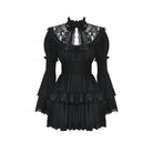 Darkinlove Women's Gothic Puff Sleeved Layered Ruffled Grad Dress