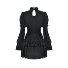 Darkinlove Women's Gothic Puff Sleeved Layered Ruffled Grad Dress
