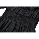 Darkinlove Women's Gothic Puff Sleeved Layered Ruffled Grad Dress