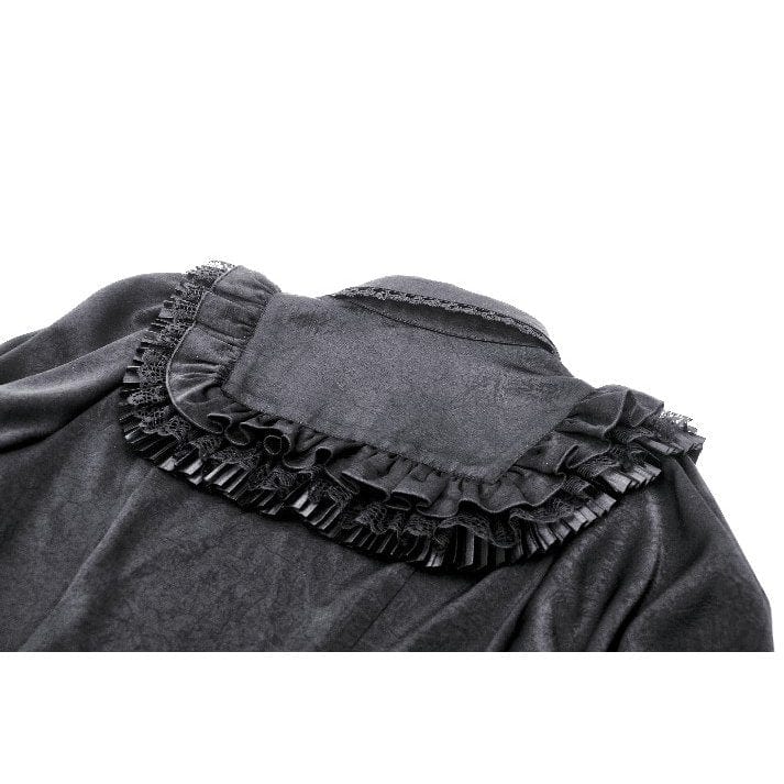 Darkinlove Women's Gothic Puff Sleeved Ruffled Shirt