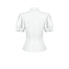 Darkinlove Women's Gothic Puff Sleeved Short Sleeved Shirt with Lace Bow Tie