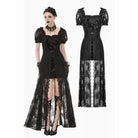 Darkinlove Women's Gothic Puff Sleeved Two-piece Lace Maxi Dress