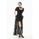 Darkinlove Women's Gothic Puff Sleeved Two-piece Lace Maxi Dress