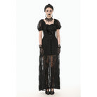 Darkinlove Women's Gothic Puff Sleeved Two-piece Lace Maxi Dress