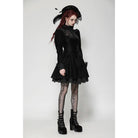 Darkinlove Women's Gothic Puff Sleeved Velvet Homecoming Dress