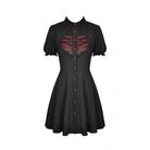 Darkinlove Women's Gothic Red Heart Contrast Color Shirt Dress
