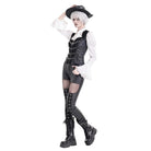 Darkinlove Women's Gothic Rivet Buckle Strap Zipper Vest
