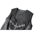 Darkinlove Women's Gothic Rivet Buckle Strap Zipper Vest