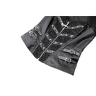 Darkinlove Women's Gothic Rivet Buckle Strap Zipper Vest