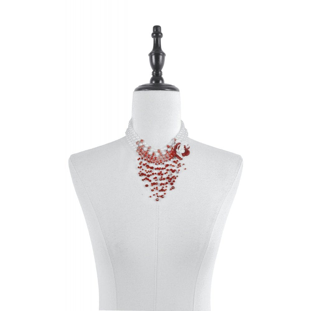 Darkinlove Women's Gothic Rose Beaded Multilayer Pearl Necklace