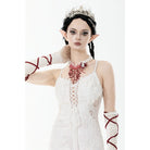 Darkinlove Women's Gothic Rose Beaded Multilayer Pearl Necklace