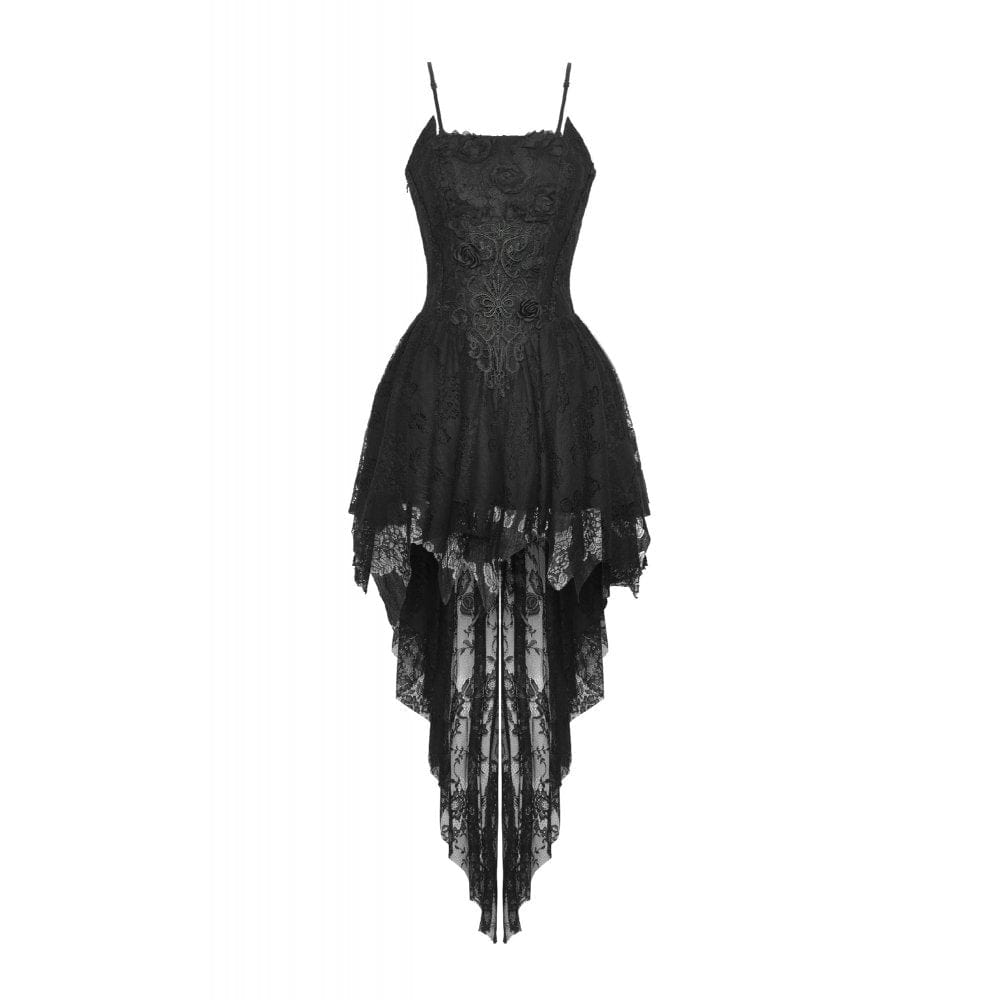 Darkinlove Women's Gothic Rose High-low Slip Wedding Dress