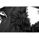 Darkinlove Women's Gothic Rose Ruffled Plunging Short Sleeved Shirt
