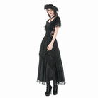 Darkinlove Women's Gothic Rose Tassels Layered Maxi Skirt