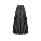Darkinlove Women's Gothic Rose Tassels Layered Maxi Skirt