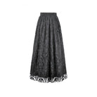 Darkinlove Women's Gothic Rose Tassels Layered Maxi Skirt