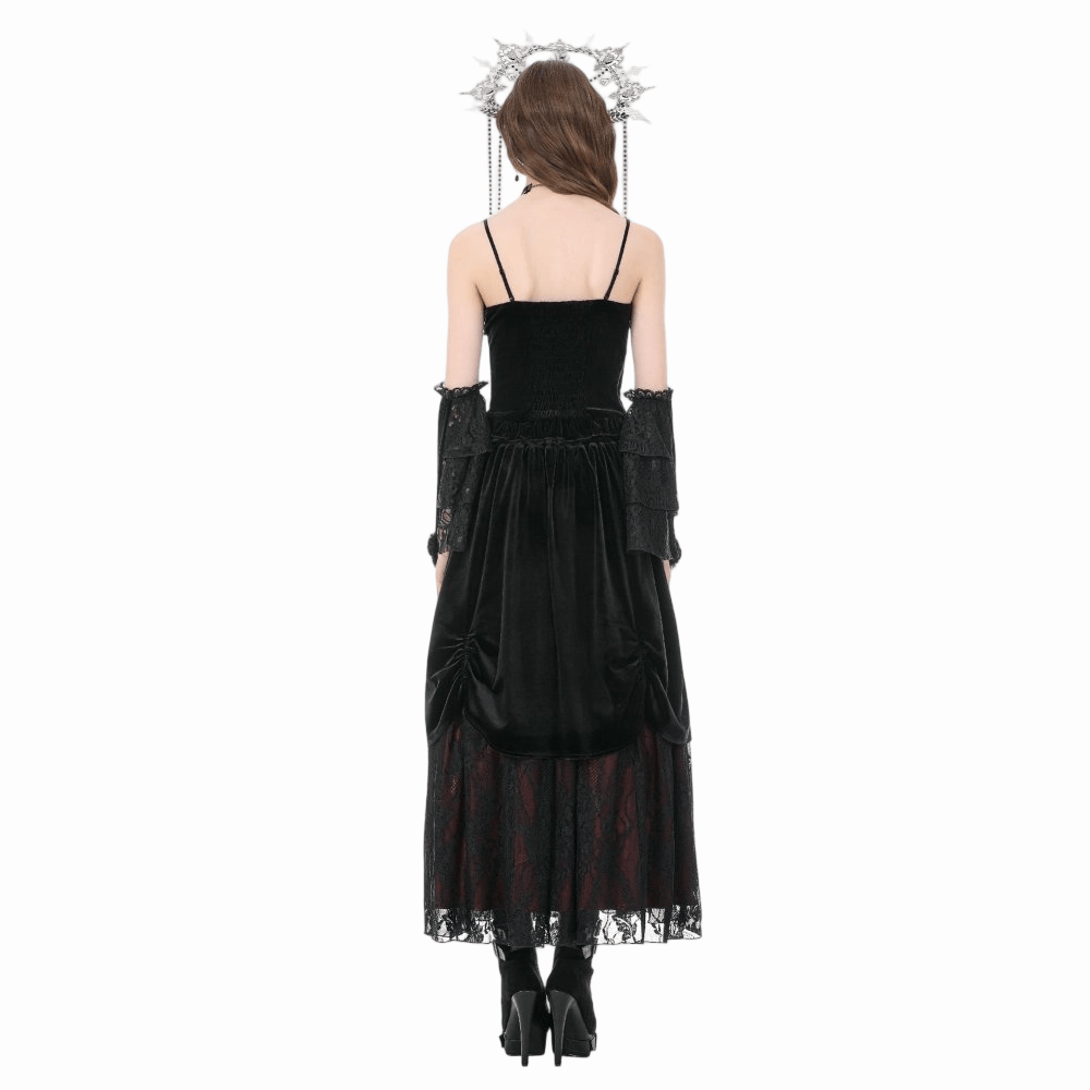 Women's Plus Size Gothic Irregular Split Lace Cape with Hood