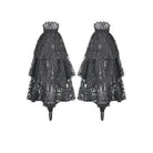 Darkinlove Women's Gothic Rose Velvet Splice Lace Flared Arm Sleeves