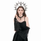 Darkinlove Women's Gothic Rose Velvet Splice Lace Flared Arm Sleeves