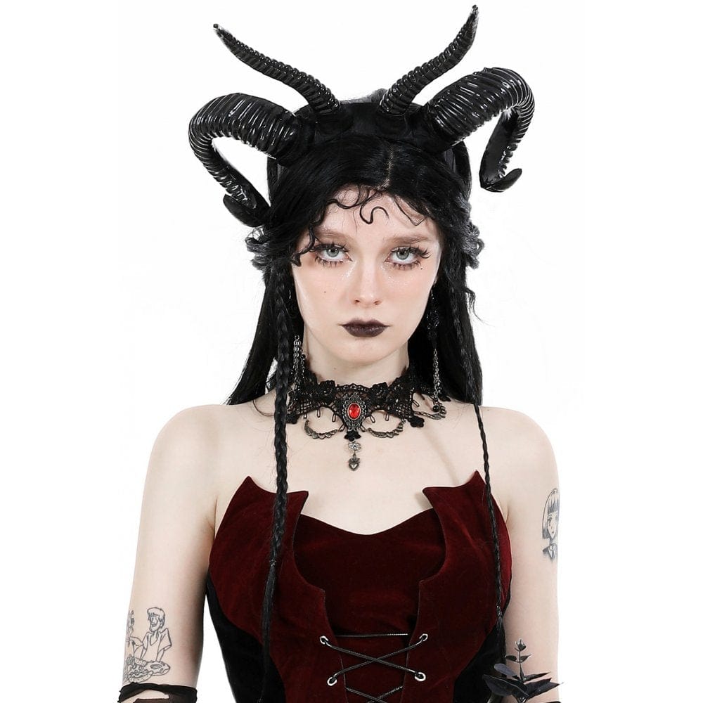 Darkinlove Women's Gothic Ruby Lace Choker