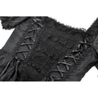 Darkinlove Women's Gothic Ruched Square-cut Collar Puff Short Sleeved Dress