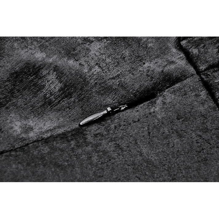 Darkinlove Women's Gothic Ruched Square-cut Collar Puff Short Sleeved Dress