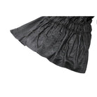 Darkinlove Women's Gothic Ruched Square-cut Collar Puff Short Sleeved Dress